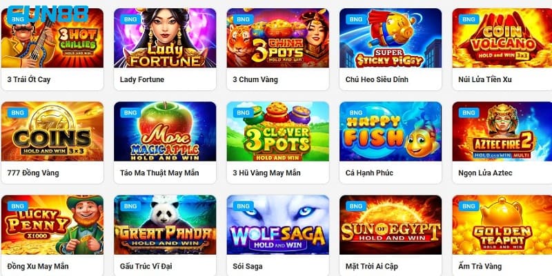 Những trò chơi slot BNG hấp dẫn tại nổ hũ FUN88