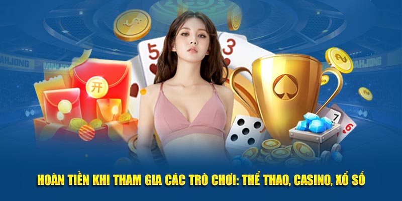 Hoàn tiền khi tham gia các trò chơi: thể thao, casino, xổ số